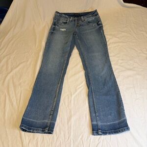 Silver Jeans Women's Faded Blue Bootcut Jeans Button Fly